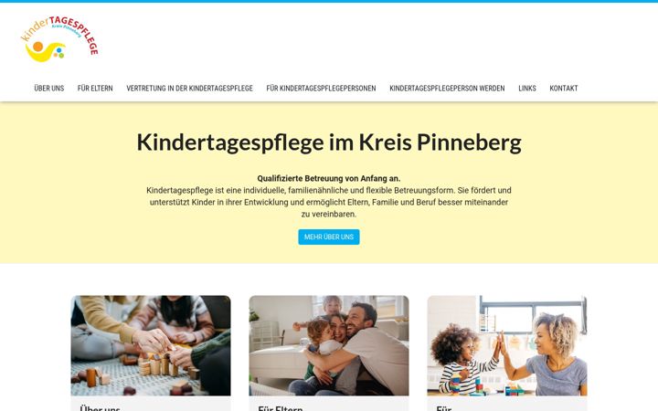 Screenshot of kindertagespflege-kreispinneberg.de