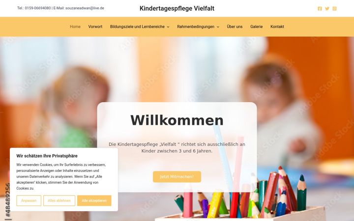 Screenshot of kindertagespflege-vielfalt.de