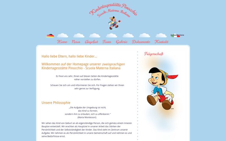 Screenshot of kindertagesstaette-pinocchio.ch