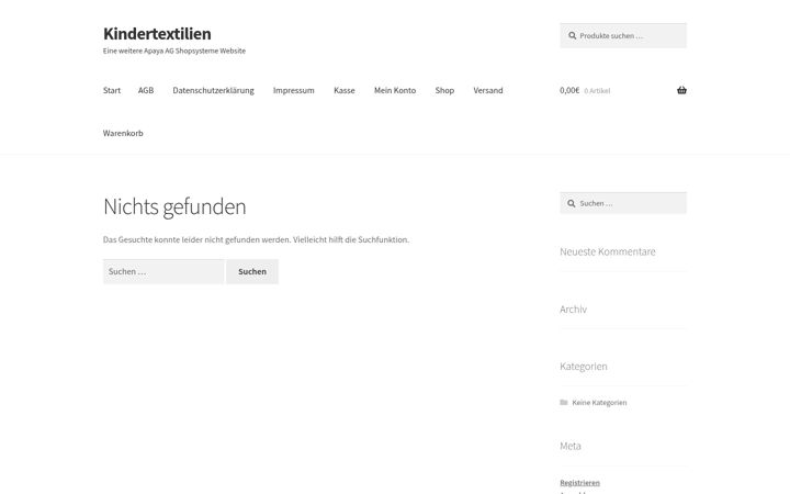 Screenshot of kindertextilien.com