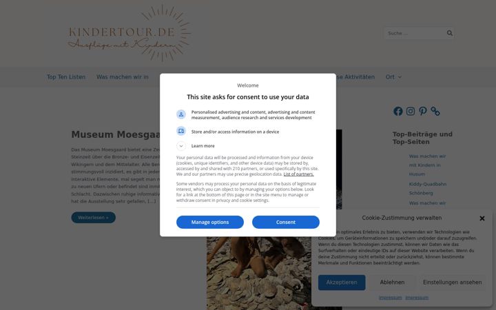 Screenshot of kindertour.de