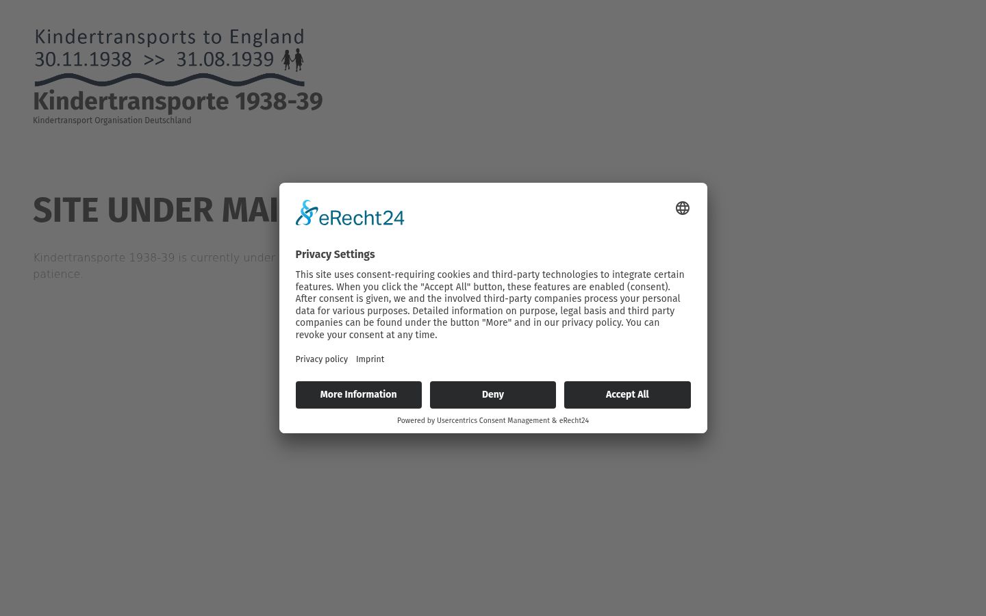 Capture d'écran de la bannière de consentement affichée avant toute interaction