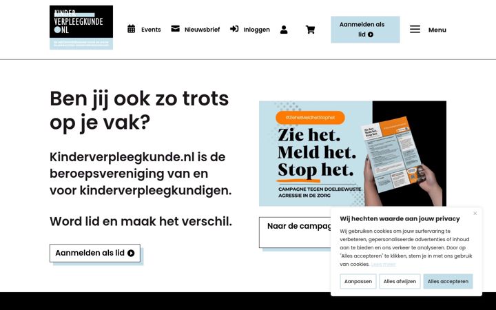 Screenshot of kinderverpleegkunde.nl
