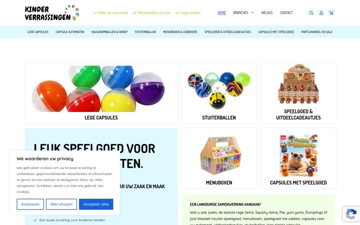 Screenshot of kinderverrassingen.nl