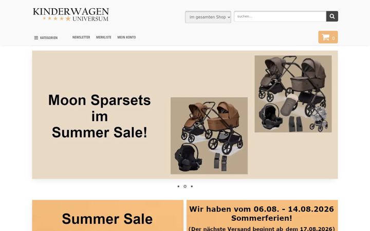 Screenshot of kinderwagen-universum.de