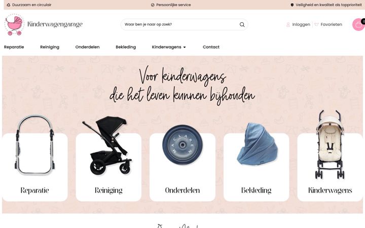 Screenshot of kinderwagengarage.nl