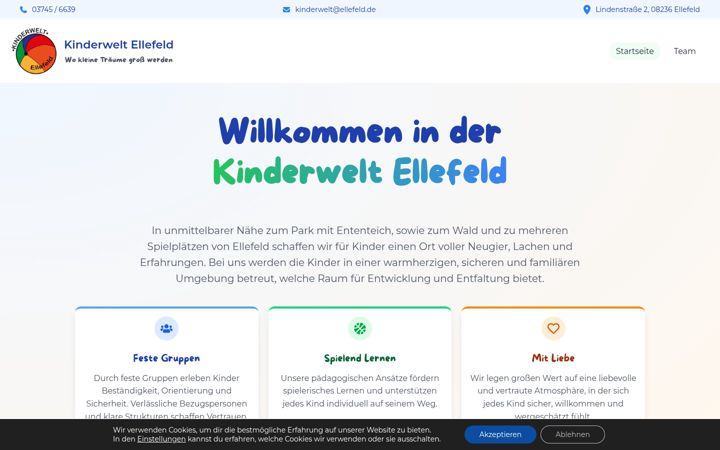 Screenshot of kinderwelt-ellefeld.de