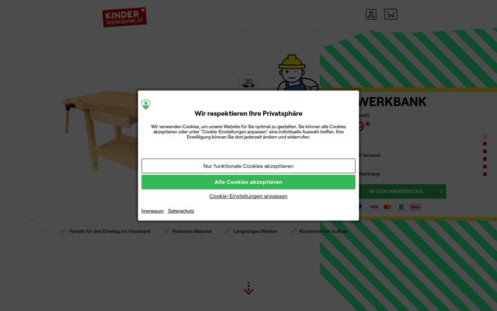Screenshot of kinderwerkbank.at