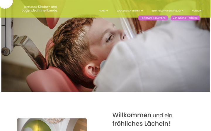 Screenshot of kinderzahnaerzte-bonn.de