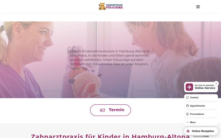 Screenshot of kinderzahnaerztin.com