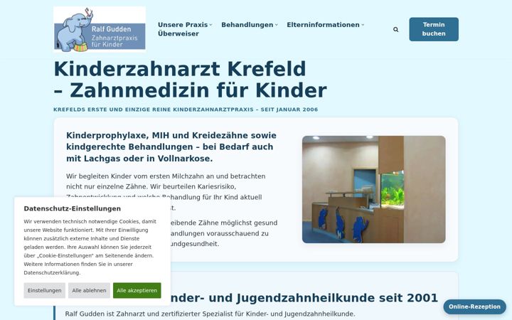 Screenshot of kinderzahnarzt-praxis.de