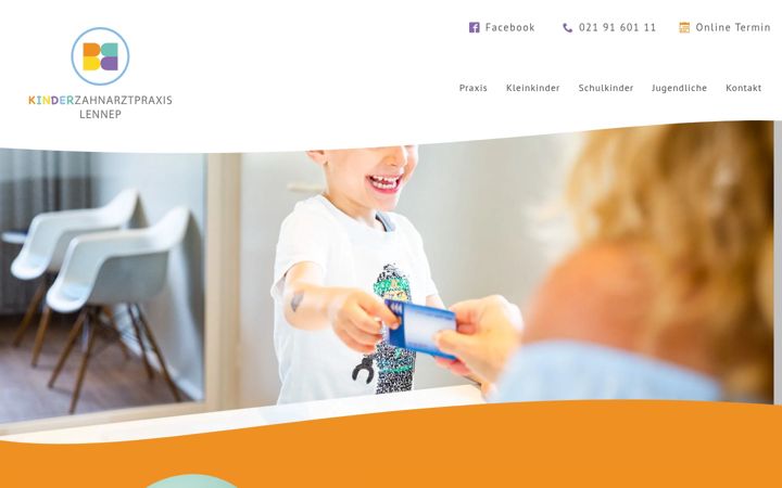 Screenshot of kinderzahnarztpraxis-lennep.de