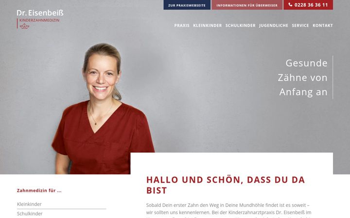 Screenshot of kinderzahnmedizin-eisenbeiss.de