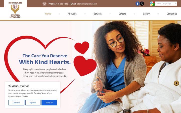 Screenshot of kindheartsassistedlivingllc.com