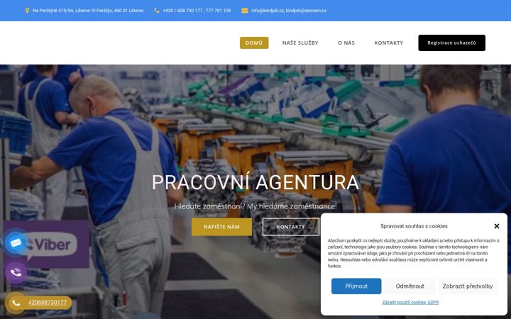 Screenshot of kindjob.cz