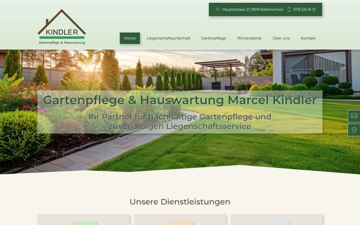 Screenshot of kindler-hauswartung.ch
