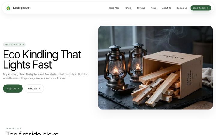 Screenshot of kindlinggreen.co.uk