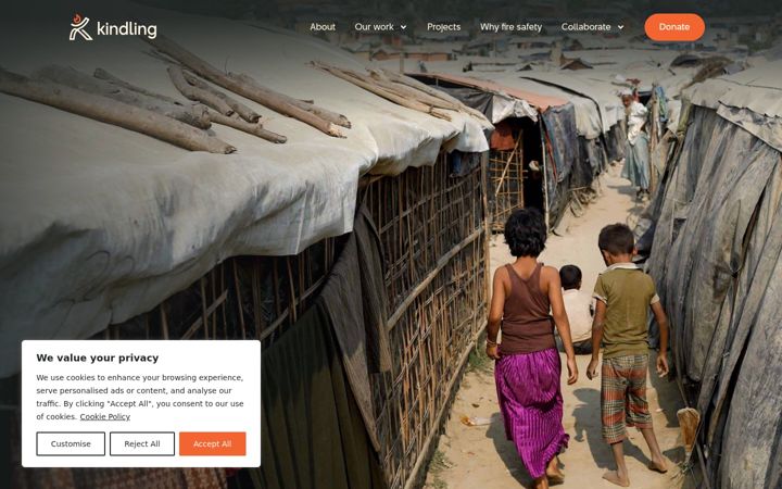 Screenshot of kindlingsafety.org