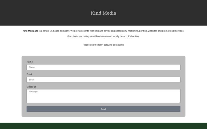 Screenshot of kindmedia.co.uk