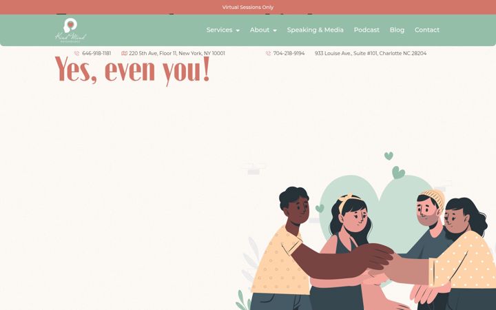 Screenshot of kindmindpsych.com