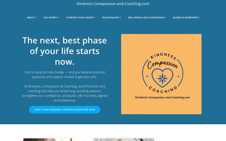 Screenshot of kindness-compassion-and-coaching.com