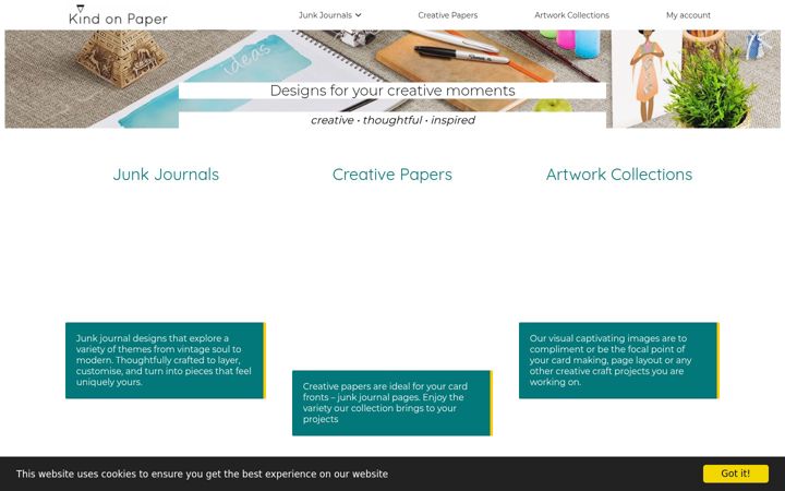 Screenshot of kindonpaper.co.uk