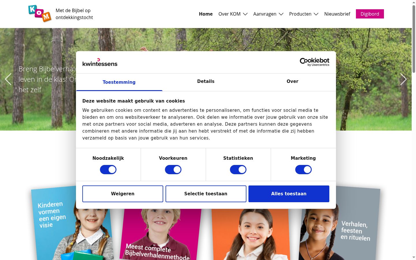 Screenshot tal-banner tal-kunsens muri qabel kwalunkwe interazzjoni