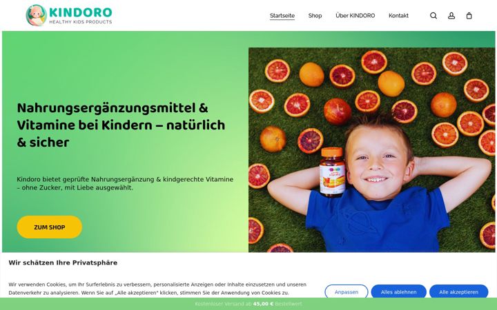 Screenshot of kindoro.de