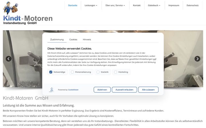 Screenshot of kindt-motoren.de