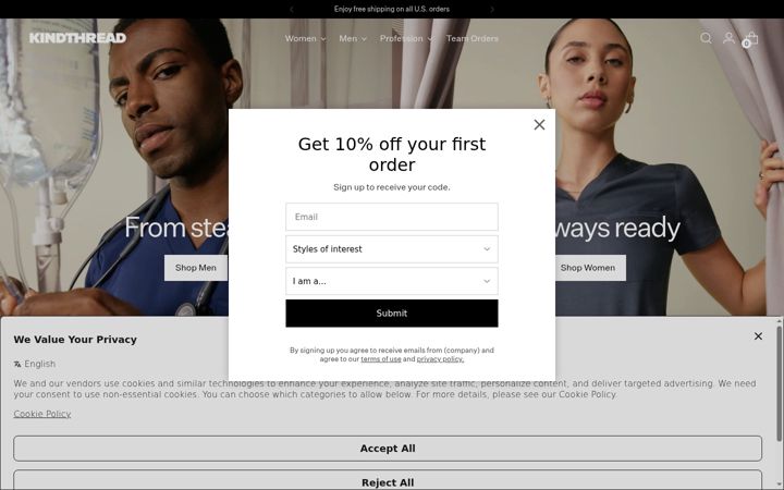 Screenshot of kindthread.com