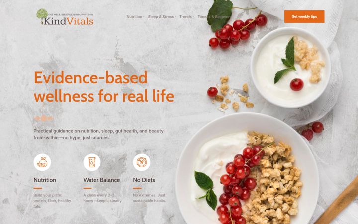 Screenshot of kindvitals.com