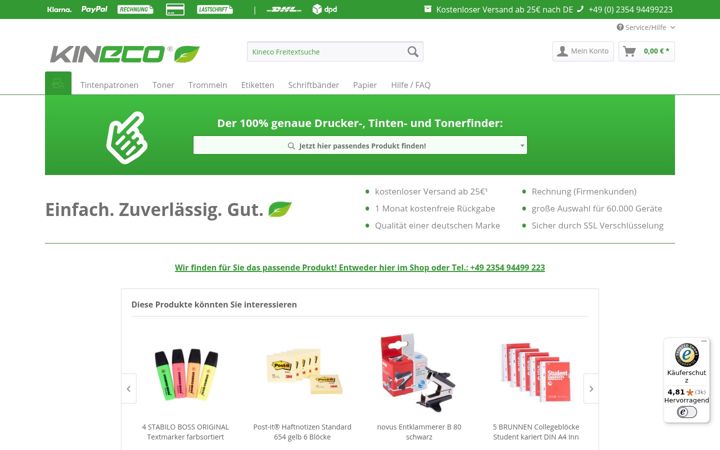 Screenshot of kineco-shop.de