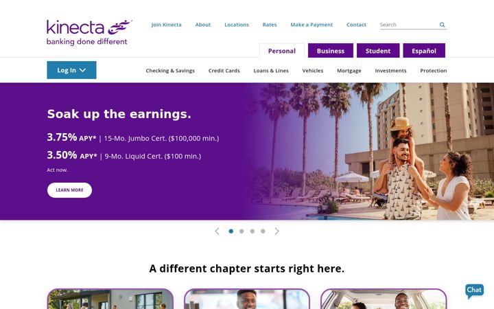 Screenshot ta' kinecta.org