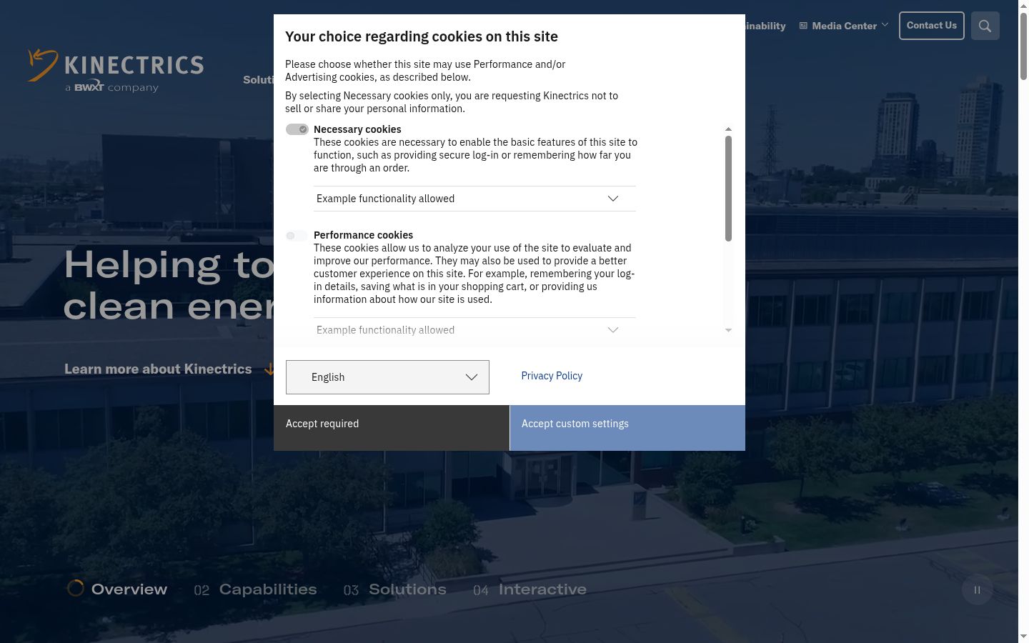 Screenshot of the consent banner shown before any interaction