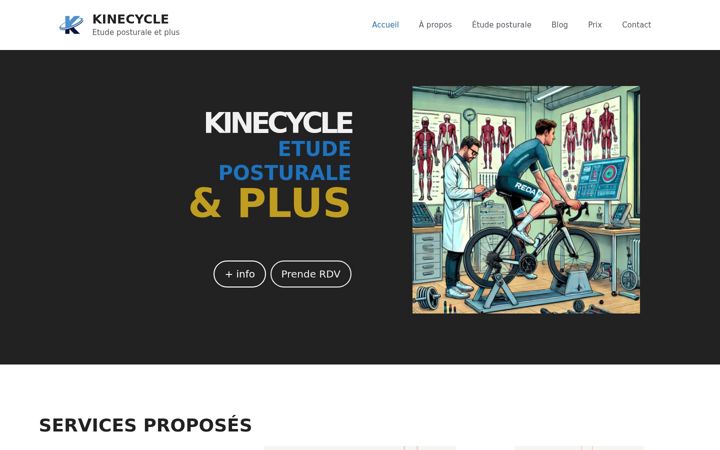 Screenshot of kinecycle.fr