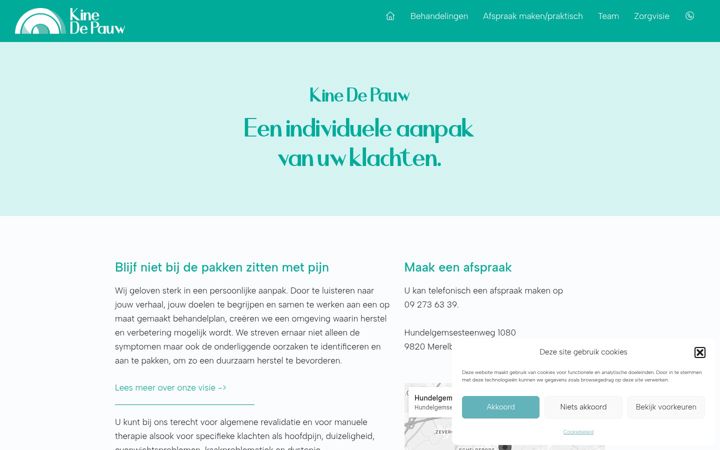 Screenshot of kinedepauw.be