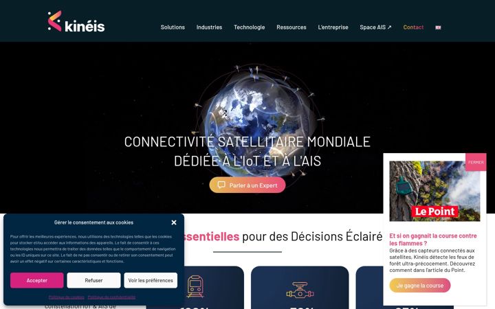Screenshot of kineis.com