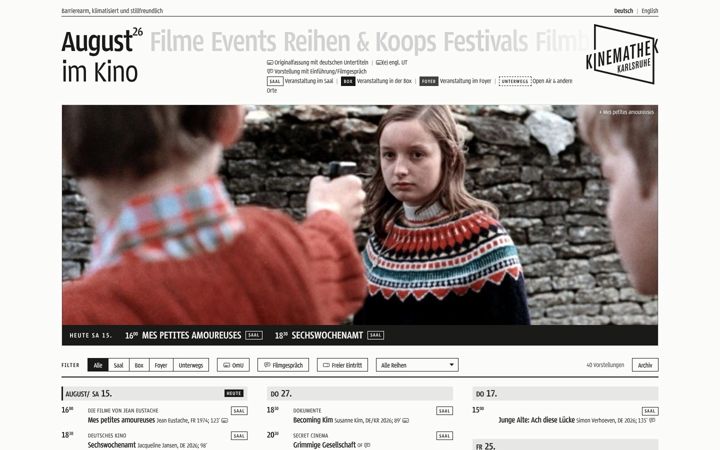 Screenshot of kinemathek-karlsruhe.com