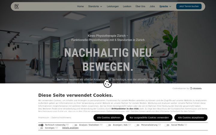 Screenshot of kineo-physiotherapie.ch