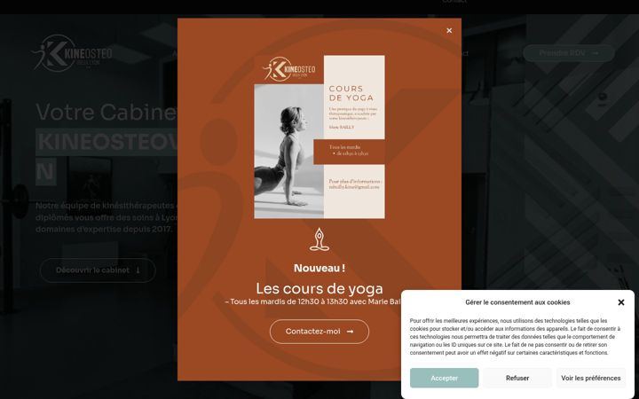 Screenshot of kineosteovieuxlyon.fr
