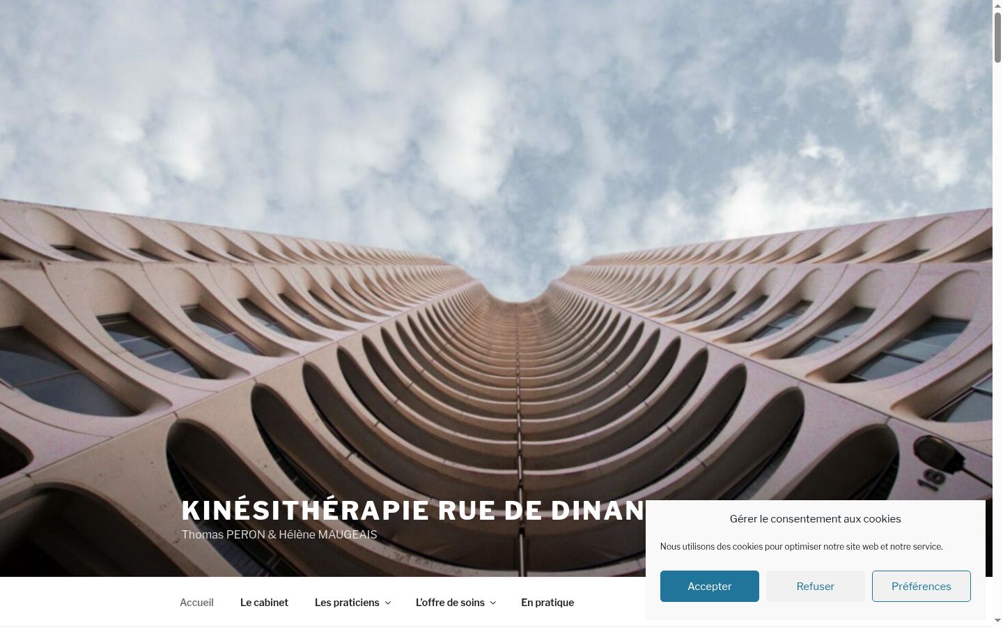 Capture d'écran de la bannière de consentement affichée avant toute interaction
