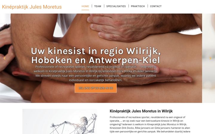 Screenshot of kinepraktijkjulesmoretus.be