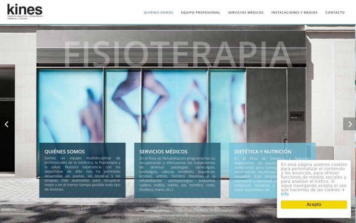 Screenshot of kines.com.es