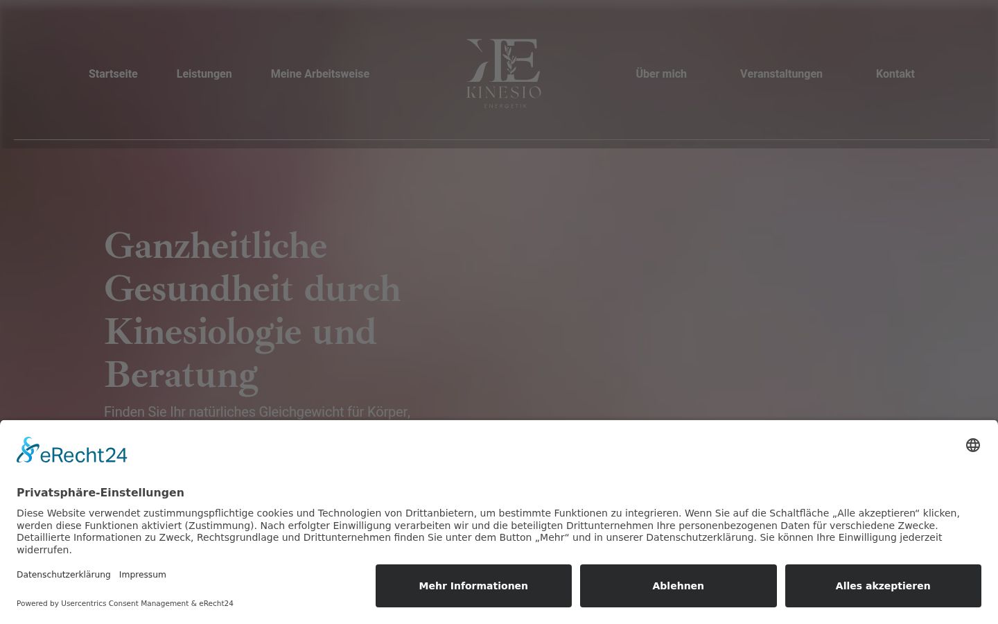Screenshot des Einwilligungsbanners vor jeglicher Interaktion