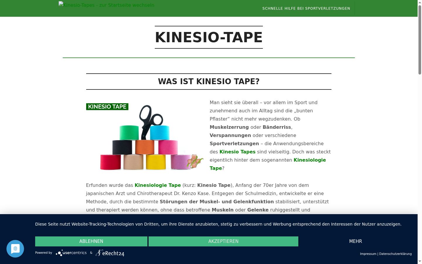 Captura de ecrã do banner de consentimento apresentado antes de qualquer interação