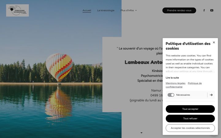 Screenshot of kinesiolambeaux.com