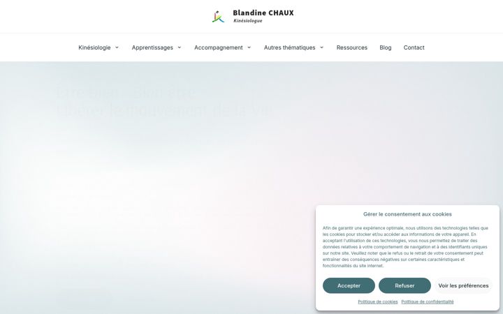 Screenshot of kinesiologie-blandinechaux.fr