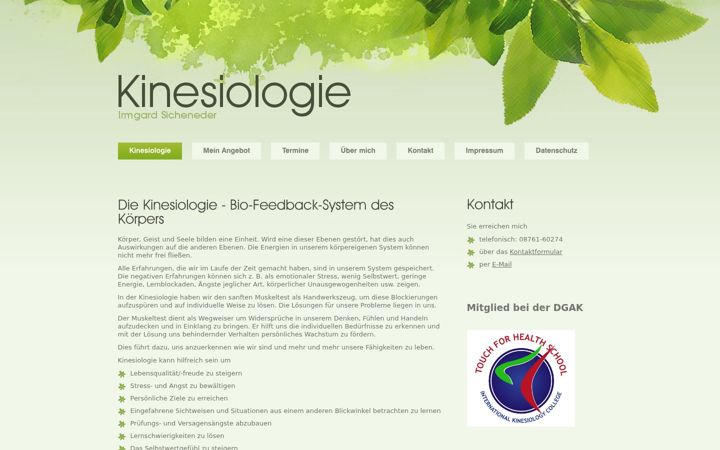 Screenshot of kinesiologie-oberbayern.de