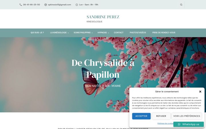 Screenshot of kinesiologue-sandrineperez.fr