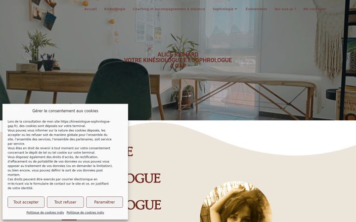 Screenshot of kinesiologue-sophrologue-gap.fr